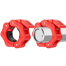 위즈맥스 원터치 원판 마구리 바벨 락조, 레드 30mm, 2개