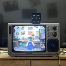 아날로그 레트로 TV 사진 촬영 빈티지 카페 매장 인테리어 복고풍, 17인치 변형컬러TV + 카메라 + U디스크