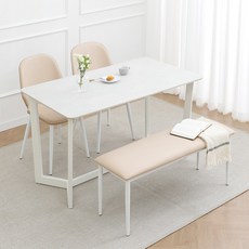 바네스데코 시렌즈 이탈리아 이태리 양면 세라믹 1300 4인 식탁세트 (의자 포함), 그라지아(루치칸테), 핑크(의자2+벤치)