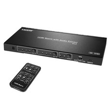 넥스트유 2403UHDM 4x2 HDMI 매트릭스 스위치 4K30Hz 오디오광 SPDIF AUX HDCP IR 리모컨 5.1채널 지원