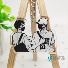 캐릭터키홀더 양면 고화질 열쇠 고리 아크릴 장식, AR