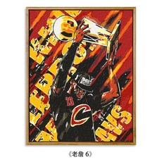 바네사 DIY 디지털 제이름 내 NBA 농구공 스타 자 충전 색칠 페인팅 심플 인테리림, 노첨 6 화이트 외 테 _칼라 화판 _브라이트