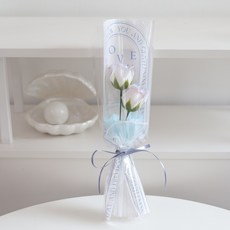 나빌레라 플레르 2송이 비누 장미 미니 꽃다발 꽃 쇼핑백 세트, 오로라장미 (쇼핑백세트), 1개
