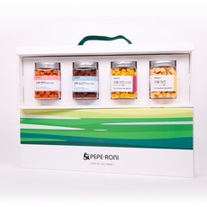 Gift box 페페로니 진짜 시리즈 4개 SET 연어+소고기+치즈+치즈고구마, 180g, 1개 - 진짜육포