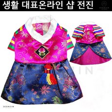 코스프레 웨스티 애견의류 펫 색동 여자 한복 XL 프렌치불독 치와와 시추 반려 산타복