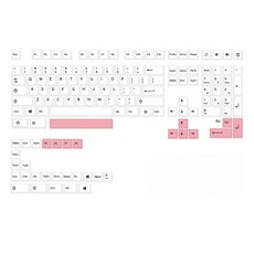 143keys PBT 미니멀리스트 화이트 체리 프로파일 표준 승화 프로세스 키 캡, PK