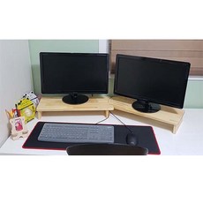 우드핏 원목듀얼모니터받침대(오목540+볼록540) 모니터받침대, 나무색
