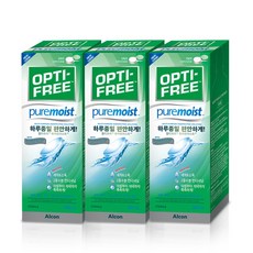옵티프리 퓨어모이스트 렌즈세정액 + 렌즈케이스, 300ml, 3개