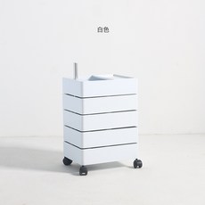 360도회전 5칸수납장 컬러풀서랍장 이동식서랍장 트롤리, 하얀_5 개의 문