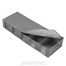 ZZJJC 부직포 침대 수납함 가정용 침대 밑 의류 정리 수납함 방진 분리 수납자루, 97×33×15cm, 그레이