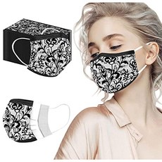 50 명의 여성 레이스 프린트 단일 사용 호흡 _ 건물 3 층 스피닝 보호 실외 제품 (50 Pcs E)