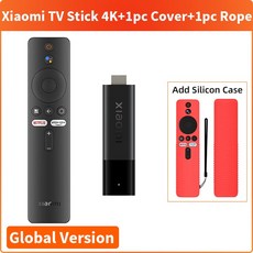 샤오미-Mi TV 스틱 4K 글로벌 버전 2GB RAM 8GB ROM 안드로이드 11 쿼드 코어 넷플릭스 와이파이 구, 04 Add Red Cover_02 EU Plug