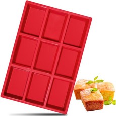 Webake 카스텔라 틀 몰드 베이킹 식빵 미니 덩어리 케이크 빵 미트로프 콘 브레드 브라우니 머핀 직사각형 비누 바 수지 에폭시 주물 용 팬 실리콘 Q1293522, 1개