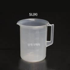 한국제조 플라스틱 핸들비이커 5L 1개입 계량컵 눈금컵 비커