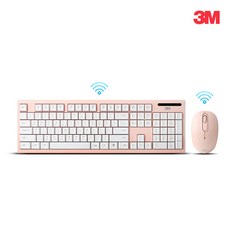 3M MK250 슬림 오피스 사무용 PC 노트북 컴퓨터 무선키보드마우스세트, 핑크