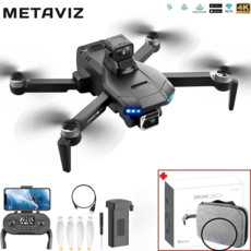 METAVIZ 4K 듀얼 카메라 접이식 촬영용 드론 입문 전문 적용+떨림방지 짐벌+1.2km거리 30분 비행+어플 연동지원 S1 PRO블랙