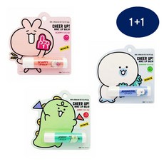 SHMALL [1+1] 온더바디 니니즈 캐릭터 립밤 틴트 립케어 입술 케어 CHEER UP! NINIZ 립밤, 1세트, 블루사과향+블루사과향