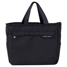 메이크미 데일리 휴대용 방수 얼룩방지 보온보냉 도시락 가방, Black, 1개