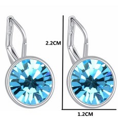 스와로브스키스톤귀걸이보석화려한shdede라운드드롭여성용패션주얼리투명