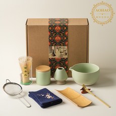 AOHAO 말차 도구 9PCS 세트 MATCH WHISK, 2세트, 연두색9PCS 2세트, 연두색9PCS