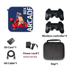 옛날오락기 비디오게임 고전 가정용 게임기 PS1/DC/Naomi 64GB 클래식 레트로 33000 + 게임을위한 새로운, 01 64G 33000games_01 EU, 02 wireless controller