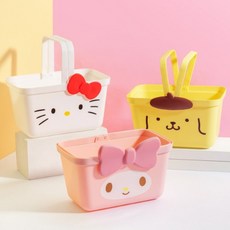 산리오 수납 바구니 헬로키티 마이멜로디 시나모롤 폼폼푸린 욕실용품 목욕 바스켓 소품케이스, 1개