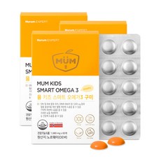 뮴 키즈 스마트 오메가3 구미 EPA+DHA 1 020mg 과일맛 젤리, 3박스, 60정