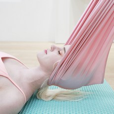 풀리넥 스트레칭 밴드 목당기미 홈트레이닝, 풀리넥밴드 핑크