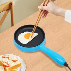 블루 미니 논스틱 전기 프라이팬 - 코팅 쿨 터치 핸들 5.9인치