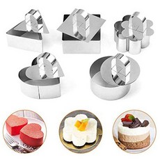 스테인레스 스틸 케이크 반지 디저트 무스 금형 세트 푸셔 요리 반지 주방 호텔 콜드 접시 성형 금형|기구 세트|, 1개, Triangle