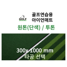 진성디앤지 아이언매트 300x1000mm 곡모 원톤/투톤 타석매트 골프연습용 인조잔디 골프매트 골프용품, 단색원톤아이언300x1000, 타공O - 아이언매트