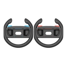 레이싱핸들 플스 닌텐도 PS5 호환 거치대 포함 스위치 2에 대 한 2pcs 레이싱 스티어링 휠 플라스틱 왼쪽 오른쪽 게임 컨트롤러 핸들 홀더, 3)Black Red Blue