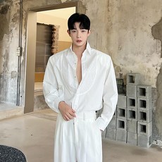 남자 긴팔 가을 셔츠 루즈 모던 룩 가을 힙합 캐주얼 외출룩 디자인 모던한