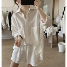 린넨셔츠반바지세트