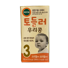 베지밀 토들러 우리콩 3단계 유아식 두유 190ml, 두유맛, 80개