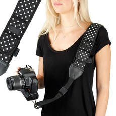 캐논 니콘과 더 많은 DSLR 미러리스 카메라와 호환 조절 폴카 도트 네오프렌 안전 밧줄 액세서리 포켓 빠른 릴리스 버클과 미국 기어, 단일상품
