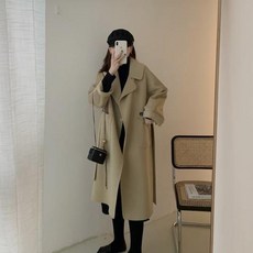 2021 가을 겨울 새 모직 코트 여성 작은 일본 중간 길이 모직 코트 햅번 스타일 농축