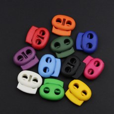 50pcs 팩 크기 16mm 17mm 6mm 플라스틱 혼합 색상 미니 코드 잠금 콩 토글 스토퍼 의류 신발 끈에 대 한 2 구멍 MB0064