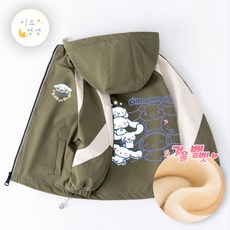 미묘정성 시나모롤 오늘하루 바람막이 벨벳기모안감 점퍼
