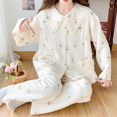 가을겨울 도톰 에어코튼 임산부 잠옷 산모 수유 산후조리 겹겹이