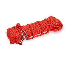 XINDA 10mm 암벽 등반 로프 매듭 야외 하이킹 등산 화재 구조를위한 고강도 코드 안전 로프, 빨간색