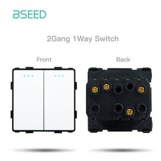 BSEED 벽 조명 스위치 유리 패널 부품 DIY EU CAT5 TV 소켓 전원 콘센트 흰색 USB 기능, 2Gang Switch Part, 1개