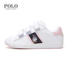 [현대백화점][폴로POLO] RF101640C QUILTON BEAR 곰돌이 자수 벨크로 LIGHT PINK 폴로키즈 스니커즈