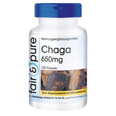 페어 앤 퓨어 차가 버섯 추출물 120정 fair&pure Chaga Capsules 650 mg (Inonotus Obliquus) Natural, 1개