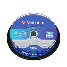 버바팀 블루레이 50GB BD-R DL 10P CAKE 6배속 10장 더블레이어 공디스크, 버바팀 BD-R DL 50GB 6배속 10P, 10개