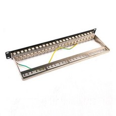 [해외] 우수한 EXCEED CAT6A 아연 합금 실드 네트워크 분배 프레임 24 포트 STP 패치 패널 툴 프리 키스톤 잭, 상세내용표시