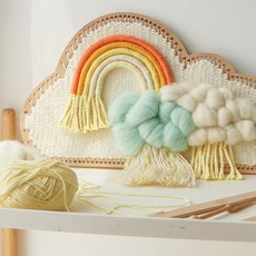 엄마픽 가방 타피스트리 DIY 무지개 마크라메 위빙틀 구름 재료 W5E6443 위빙클래스 위빙룸 키트 트리 모던 화분걸이 태슬 폼폼 악세서리