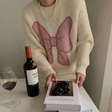 핑크리본 테리 긴팔 상하세트 파자마 잠옷