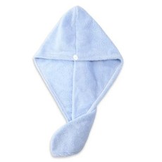 마이크로 화이버 여성용 헤어 드라이 모자 타월 빠른 흡수 터번 캡 가정용 목욕 도구, [03] Light blue, 1개