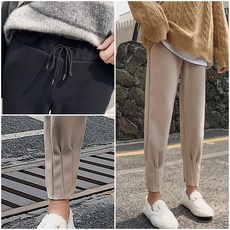 이카리스 편안한 테이퍼드핏 밴딩 조거슬랙스 팬츠 인생템 블랙 베이지
